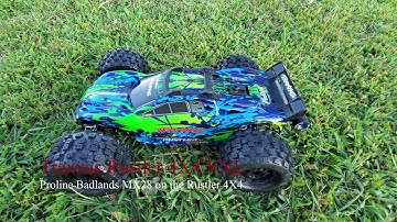 Proline Badlands MX28s on the Traxxas Rustler 4X4 VXL