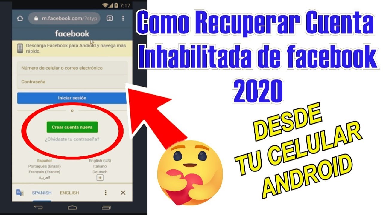 Recuperar cuenta de facebook eliminada