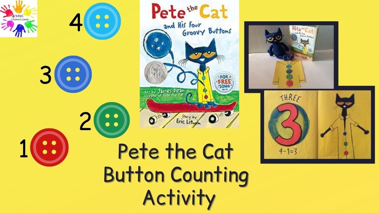 Math/Literacy Activity - Pete the Cat Button Counting - YouTube