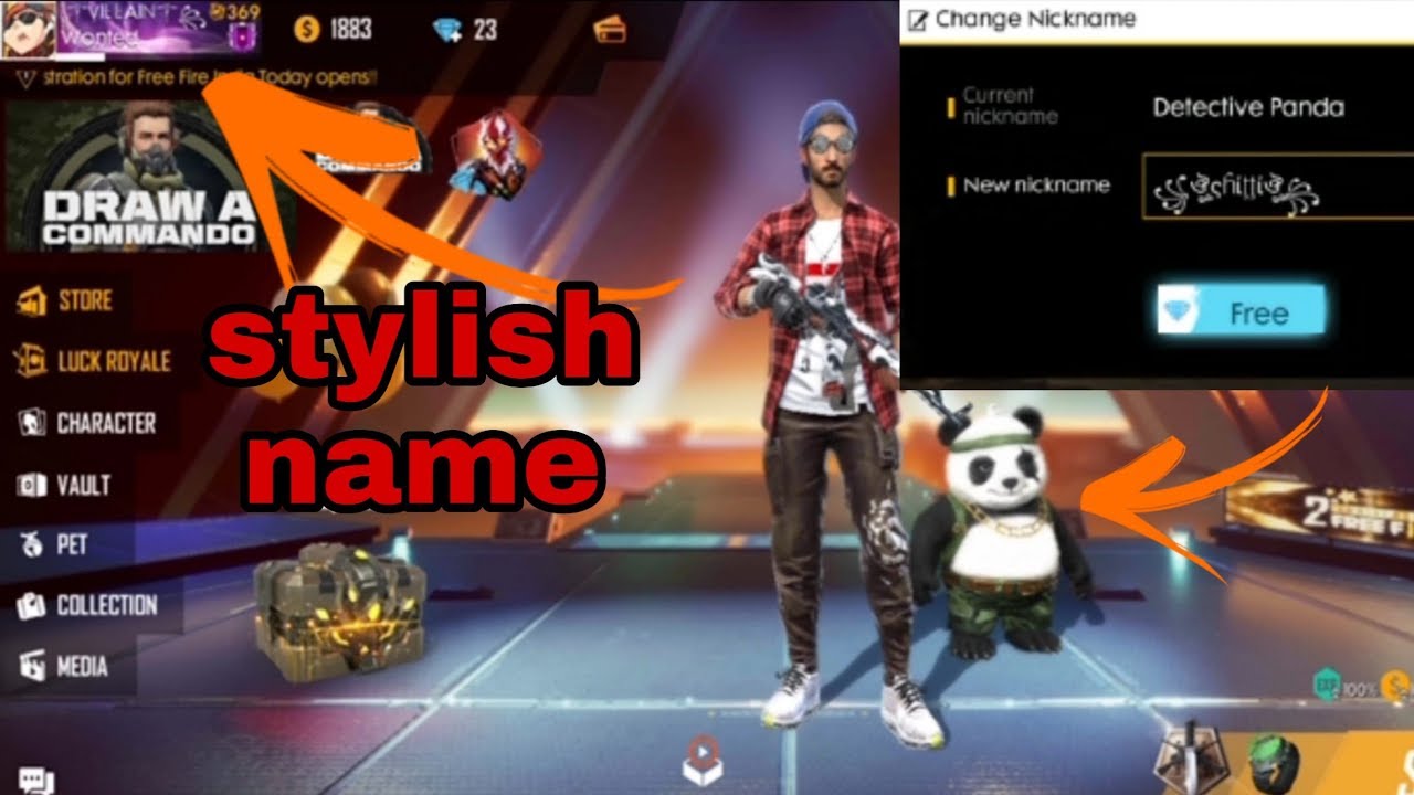 How To Change Free Fire Name In Stylish Fonts Free Fire Ka Name Kase Change Kare Youtube