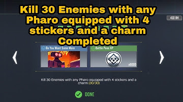 How to Kill 30 Enemies with any Pharo equipped with 4 Stickers and a charm | Mod Crew COD Mobile