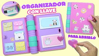 Organizador con LLAVE para abrirlo - Folder organizador - Diario con llave | Manualidades aPasos