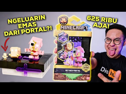 BUKA PORTAL NERAKA MINECRAFT BISA DAPET EMAS! | TREASURE X MINECRAFT NETHER PORTAL UNBOXING & REVIEW