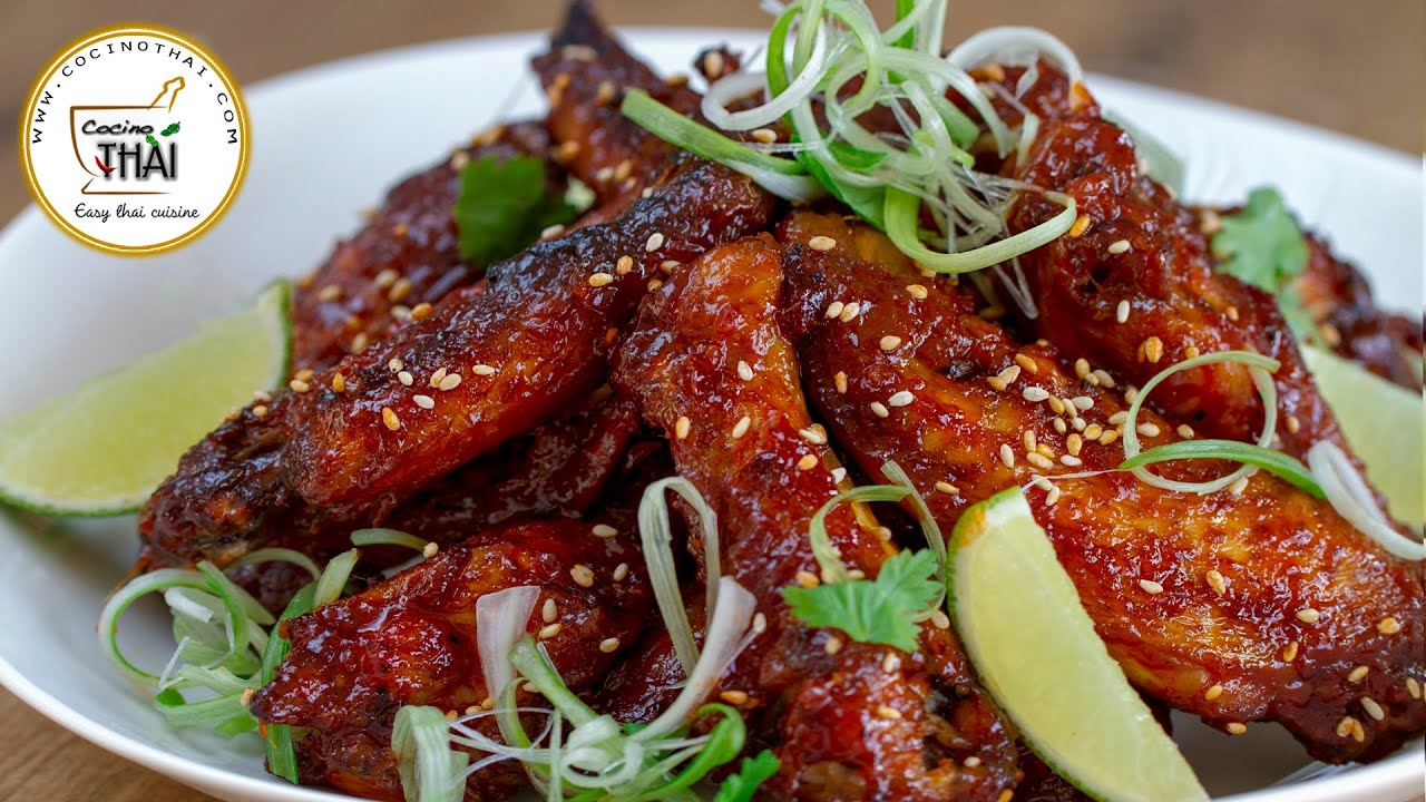 Alitas de pollo picantes (estilo Thai) l Sriracha chicken wings