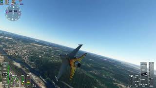 Microsoft Flight Simulator F-16 EBCI (Charleroi) to EBCF (Cerfontaine) (Belgium)