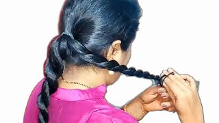 self hairstyles | simple easy twisted bun hairstyle/hair style girl|juda hairstyle for ladies