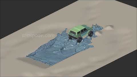 Vehicle simulation with water and terrain interaction