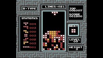 Tetris (NES Version) - Game B Longplay - Level 9 - Height 3
