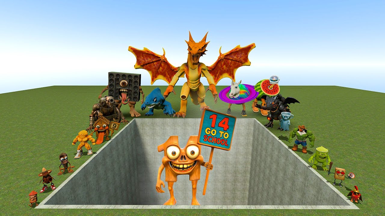 AI Brainrot Memes vs Alamak Senin Sekolah Bosses in Giant Pit – Gmod Chaos