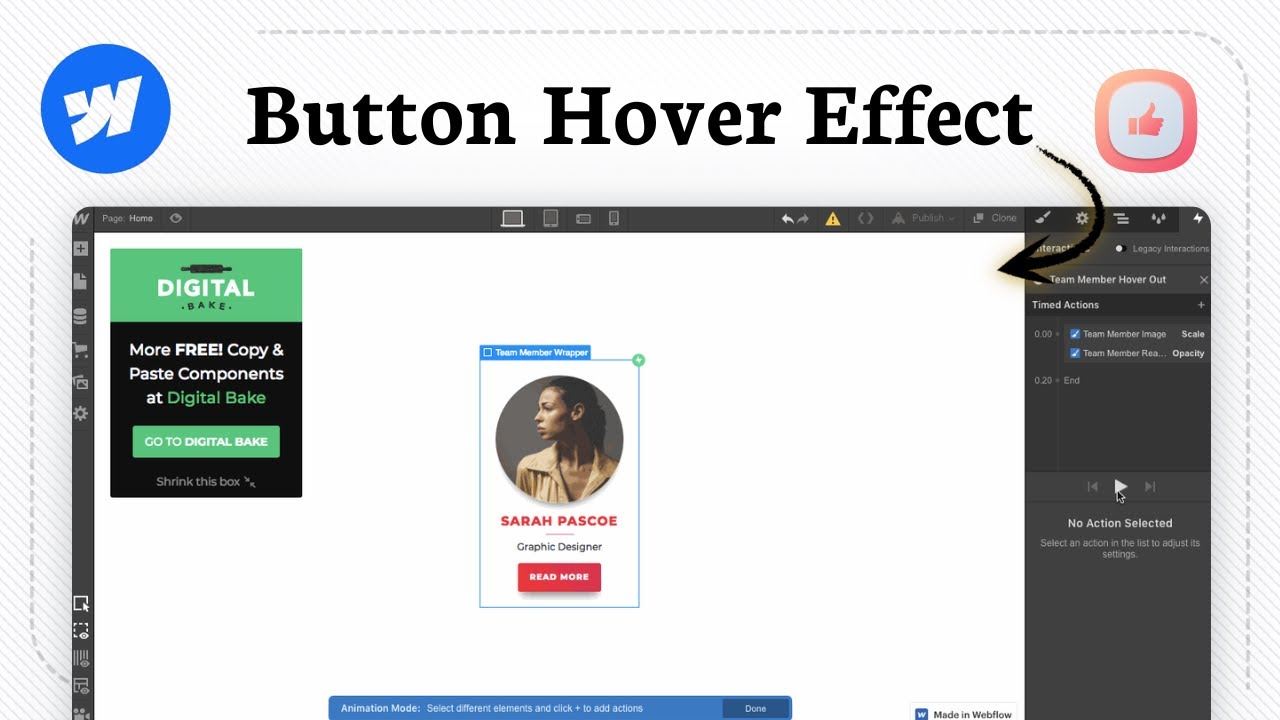 How to add a hover effect to a Webflow button - YouTube