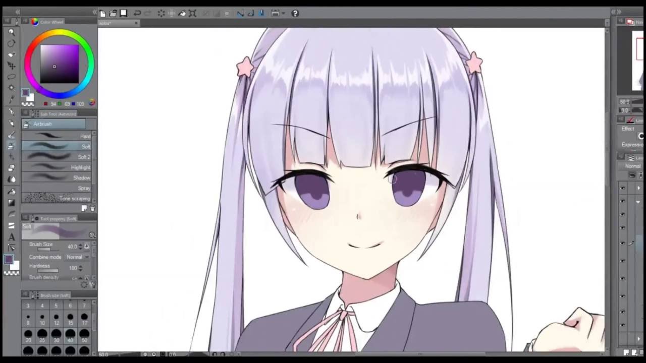 aoba suzukane new game speedpaint