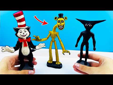 Let's sculpt the CAT in the Hat, MONOCHROME, and Freddy: Monsters from Analog Horror 👁 Scary Stor...