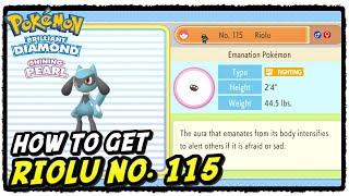 How To Get Riolu No 115 In Pokemon Brilliant Diamond Shining Pearl Youtube