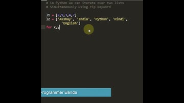 Two lists can be iterated Simultaneously using zip keyword in Python #shorts