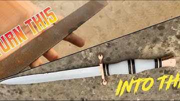 Turning a Rusty FILE into a really Pretty & SHARP KNIFE HD