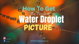 How To Get The Perfect Water Droplet Picture