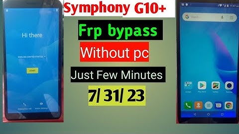 Symphony G10-G10+ frp bypass,without pc, Just few minutes.