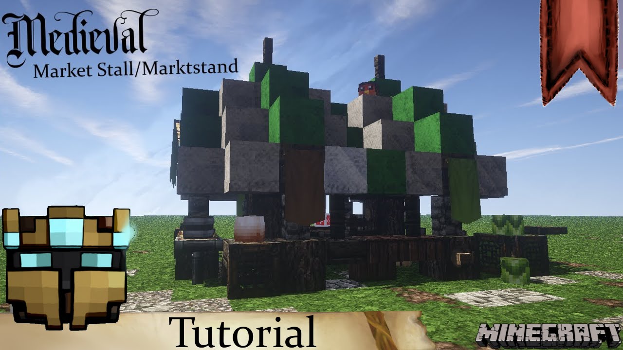 Minecraft Mittelalter Medieval Tutorial Grosser Marktstand Large Market Stall German Youtube