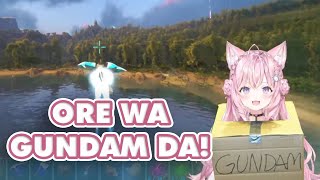 Koyori rides Gundam in ARK