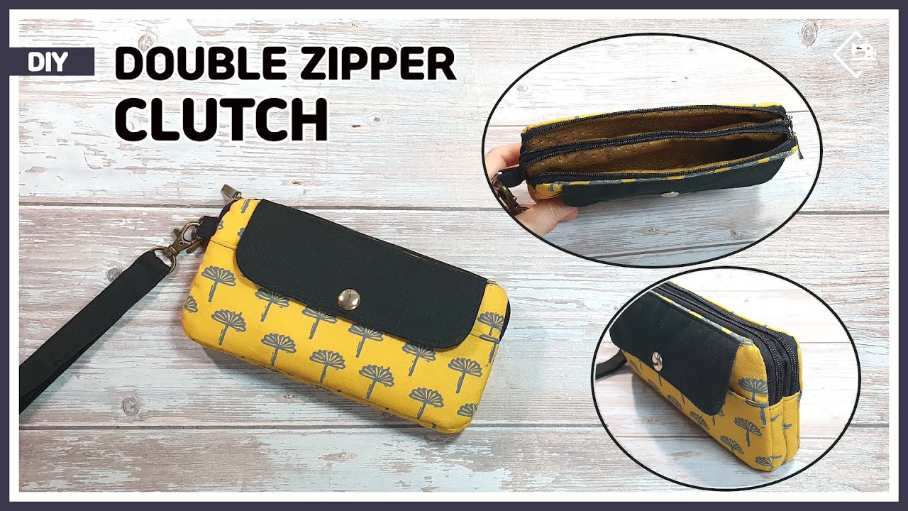Сделай сам Как сделать клатч / кошелек / клатч на двойной молнии / руководство по шитью
