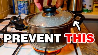 how to prevent water from boiling over when cooking