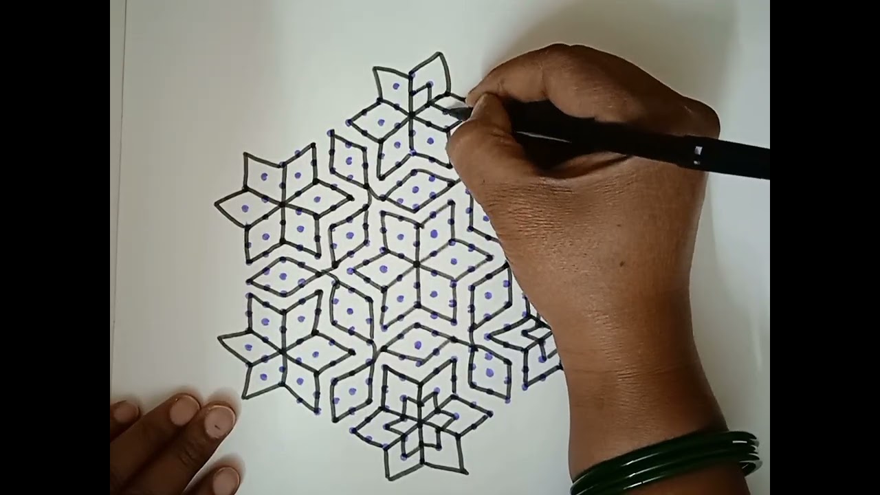 21🌺11🌺dots🌺simple🌺easy 🌺rangoli🌺manju🌺rangoli🌺channel🔯🌺🔯