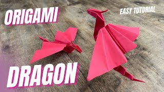 EASY DRAGON ORIGAMI TUTORIAL | HOW TO MAKE SIMPLE PAPER DRAGON ORIGAMI | HOW TO DIY DRAGON ORIGAMI