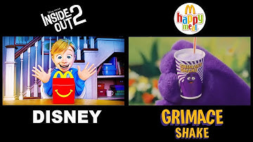 Grimace グリマスシェイク「ダンス」 VS INSIDE OUT 2 Riley Loves Happy Meal Trailer Side By Side Comparison