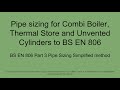 Pipe sizing for Combi, Unvented and Thermal store to BS EN 806 Part 3 Pipe Sizing Simplified method