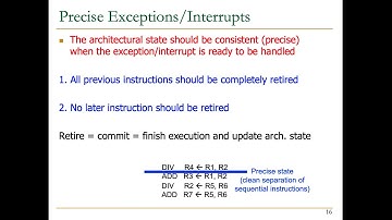 Digital Design and Comp Arch - Lecture 14: Precise Exceptions & Register Renaming (Spring 2023)