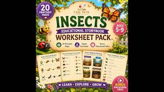 Insects Learning Adventure for Kids Fun Educational Printable Worksheets