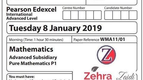 Edexcel IAL P1 Jan 2019 WMA11/01 (Q11a)