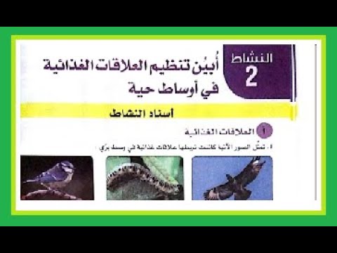 درس 5 : ابين تنظيم العلاقات الغذائية  في اوساط حية ( السلسلة الغذائية )