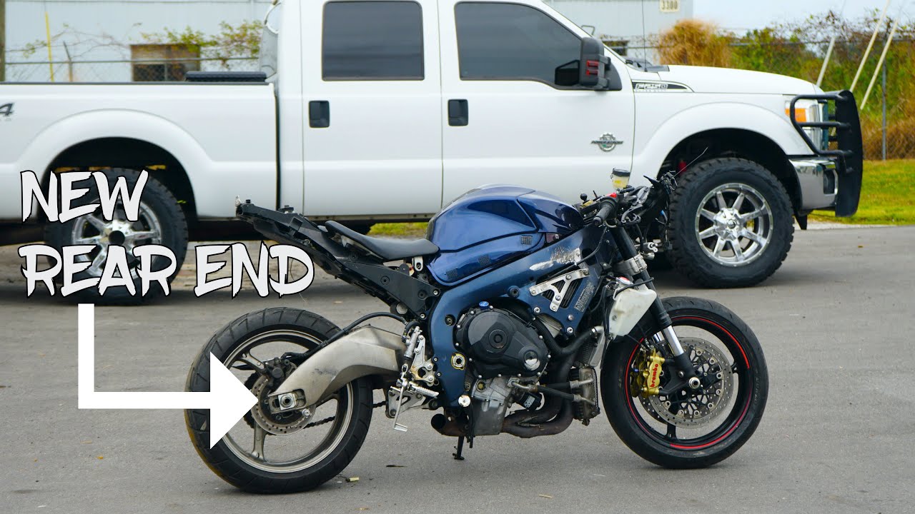 2012 GSXR 1000 Wrecked Bike Rebuild (PT. 2 Rear end Replacement/ First Ride)