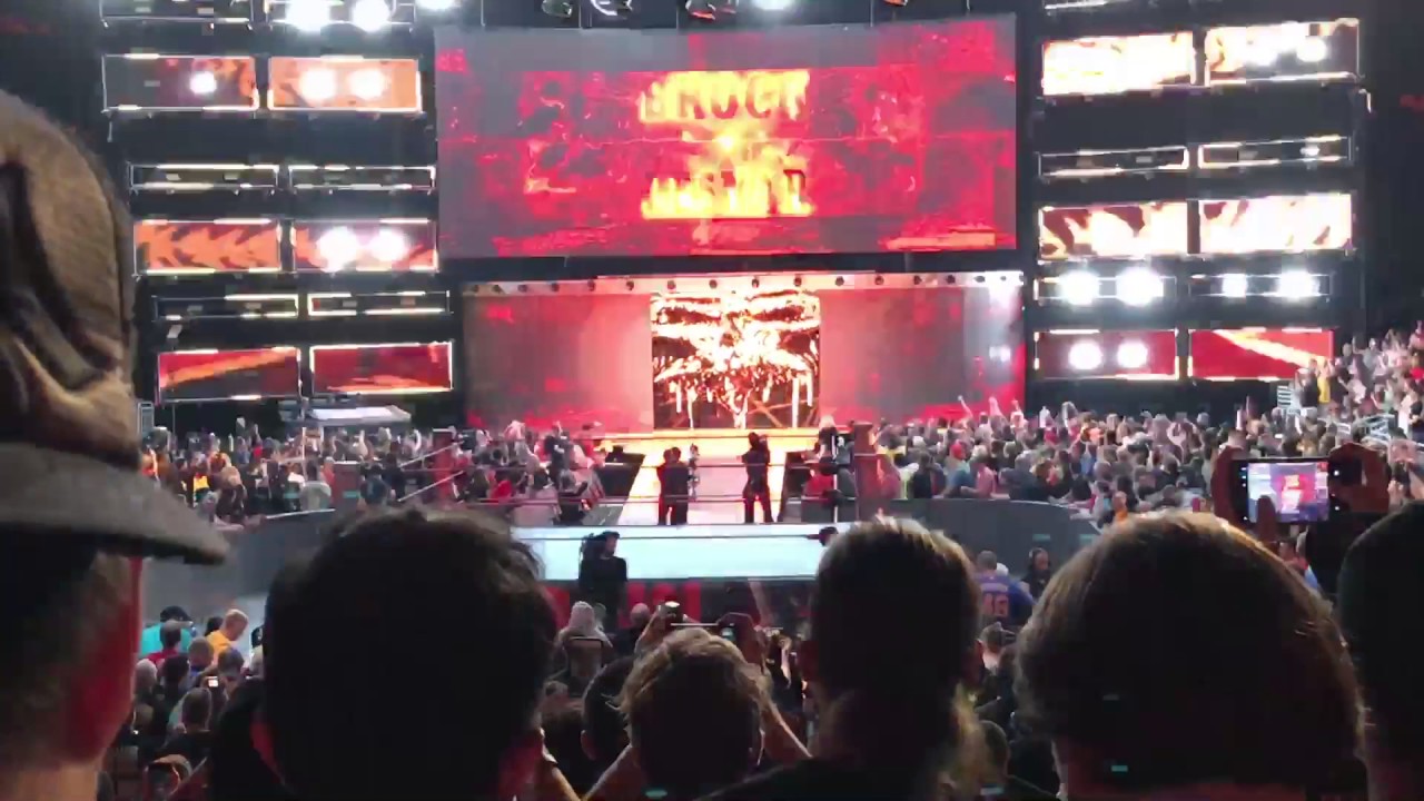 Brock Lesnar on WWE Raw after Wrestlemania 33 after winning the Universal Championship Live