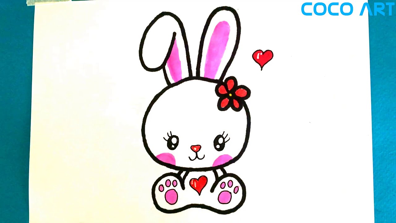 Hướng Dẫn Vẽ Và Tô Màu Con Thỏ Đơn Giản | How To Draw A Cute Rabbit Easy  Step By Step - Youtube