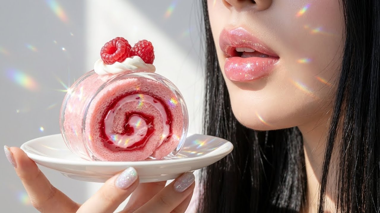 Raspberry Swiss Roll So Soft It Looks Edible… Until You Realize It's GLASS! 😱