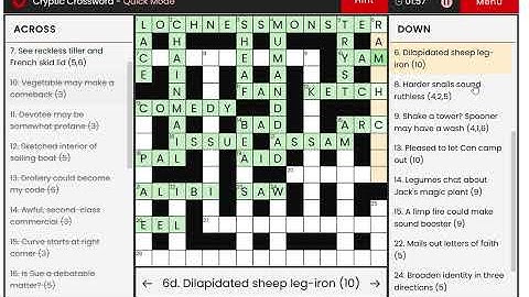 Lovatts Daily Cryptic Crossword (Beta Version) - 29 November, 2025