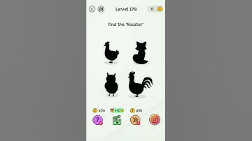 Braindom level 178||find the rooster||tricky puzzle