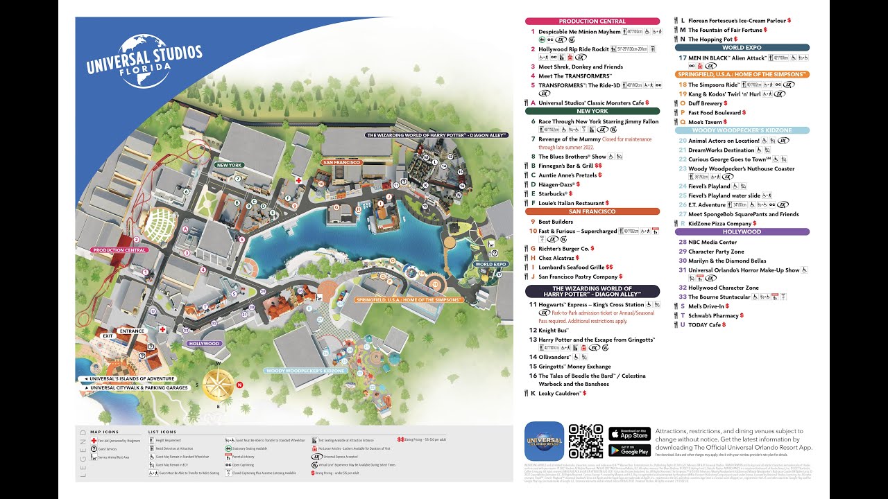 Universal Orlando Maps including theme parks and resort maps