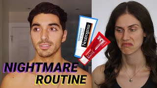 Esthetician Reacts to Men's Nightmare Skincare Routine (Taylor Zakhar Perez)