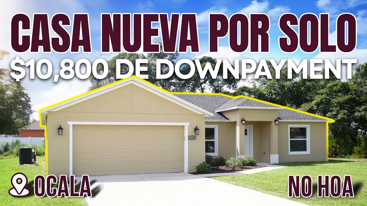 Casa Nueva  por solo $10,800 Downpayment  Sin HOA Ocala FL