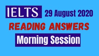 29 August IELTS Reading Answers | Morning Session | Academic | IDP & BC | The Australian Academy
