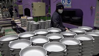 Mass Production Process of Making Coated Frying Pan in Korea Iron Casting Factory.