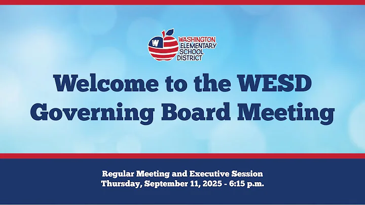 Regular Governing Board Meeting and Executive Session - Thursday, September 11, 2025, at 6:15 p.m.