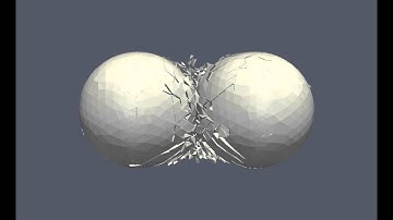 Collision and fragmentation of two spheres.avi