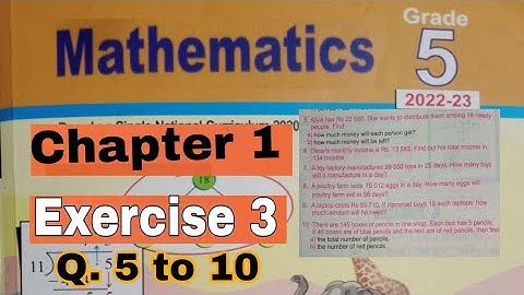 Class 5 Math Chapter 1 Exercise 3 | Q. 5 to 10 | multipli and division words problem ilmi darasgah