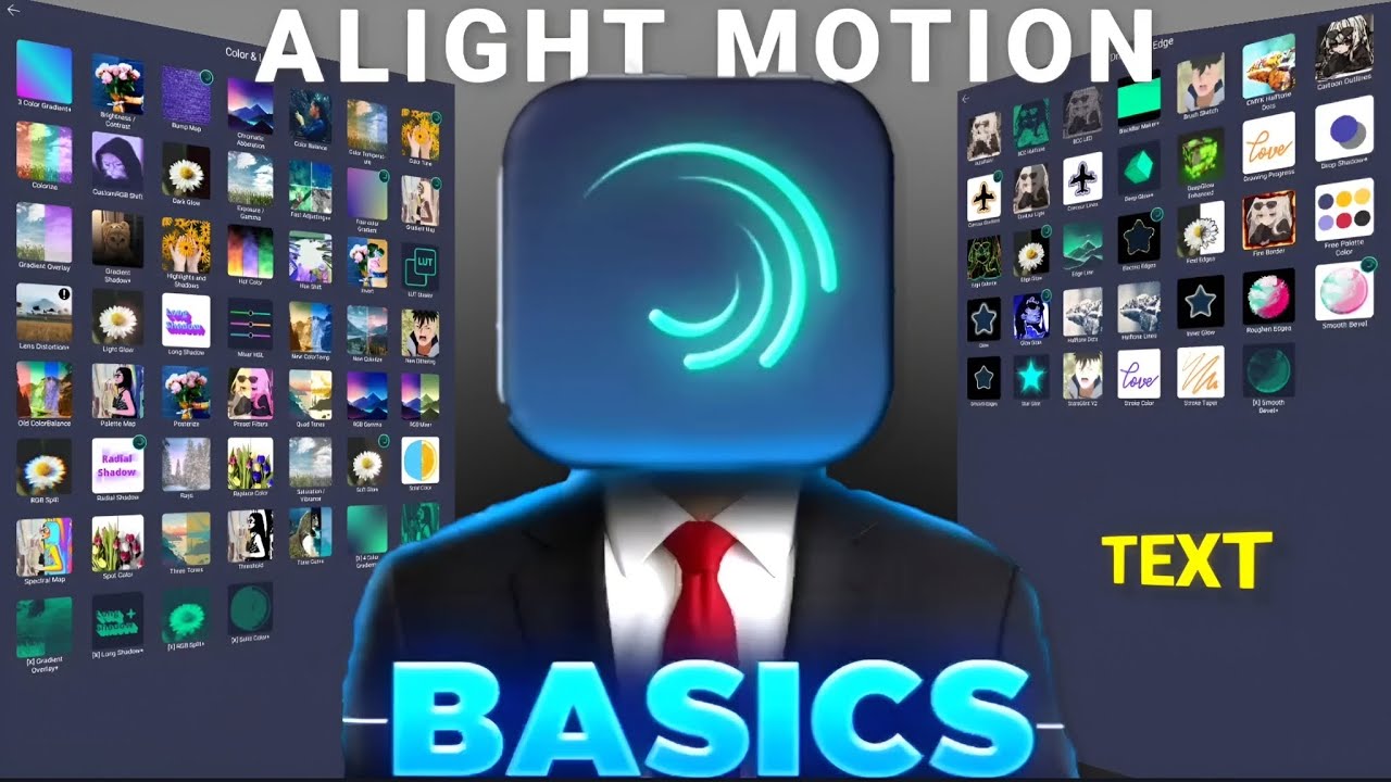 Alight Motion Basic Effects Tutorial 🔥 | Background + Text Editing Full ...
