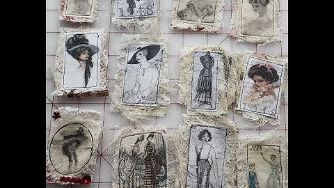 DIY Printed Fabric Lace Clusters, Journal Clusters, 5 Ways Stamped Fabric Clusters,@VintageStylebyJo