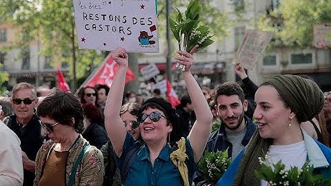 Tens of thousands protest in France on May Day following election